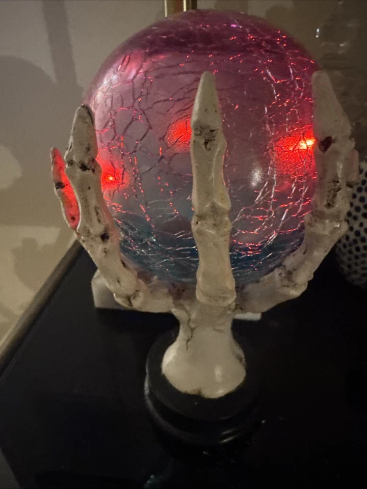 Halloween Glass Ball W Light  - Image 3 of 3