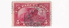 STAMP SCOTT Q5 "Mail Train" 5 CENT  1912 US PARCEL POST USED - BB
