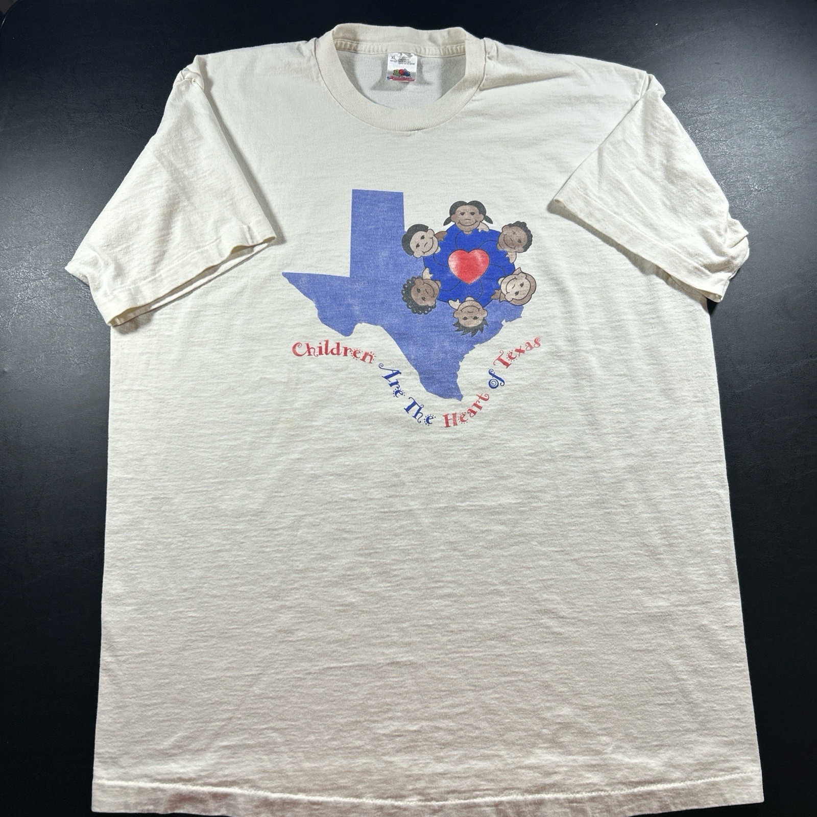 Vintage Children Heart of Texas T Shirt Fruit of the Loom USA Made Size XL Tee