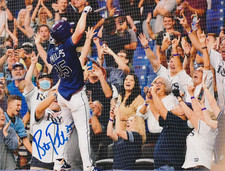 BRETT PHILLIPS  TAMPA  RAYS  ACTION SIGNED 8x10