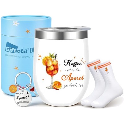 Aperol Geschenkset Aperitif Liebhaber Thermobecher Edelstahl Socken Schlüssel...