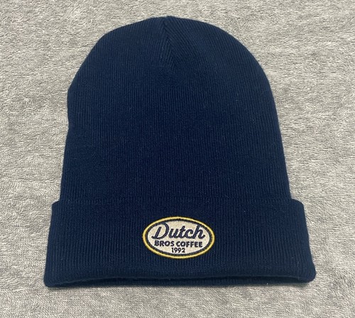 Dutch Bros Coffee Knit Beanie Hat Blue One Size