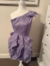 Vera Wang bridesmaid dress babydoll purple sheer