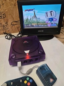 Modded Sega Dreamcast Translucent Purple Console with Wireless Controller *Read*
