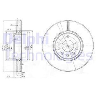 DELPHI 2x Bremsscheibe vorne Ø302 mm belüftet für Opel Vectra C Saab 9-3 Kombi