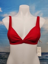 Nwt Cupshe Red Color V Neck Bikini Top Womens Size Extra Small