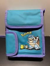 Blue Official Nintendo Pokemon Gameboy Soft Case / Bag Blastoise Meowth Rare