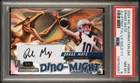 2024 WC DINO-MIGHT Drake Maye Pterodactyl GOLD LAVA Rookie RC Auto #'D 1/1 PSA 8