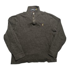 Polo Ralph Lauren Luxury Estate Rib Pullover Sweater Men  s Medium 1/4 Zip Gray