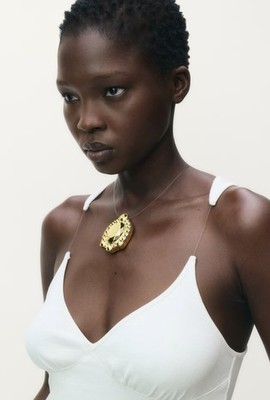 Glenn Martens x H&M Neu Kette mit Anhänger Co-Lab New Gold Transparent Chain
