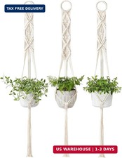 Mkono 3 Pack 39 Inch Macrame Plant Hangers Indoor Wall Hanging Planter Basket Fl