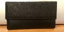 NOS LADIES JOHN WEITZ BLACK COLORED LONG CLUTCH CHECKBOOK WALLET USA NEW UNUSED