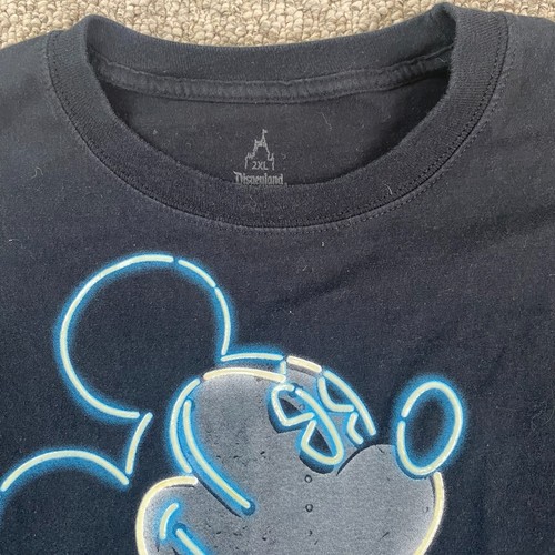 Disney Mickey Mouse Glow-In-Dark Shirt Adult 2XL Black Short Sleeve Tee Pullover - Picture 4 of 13
