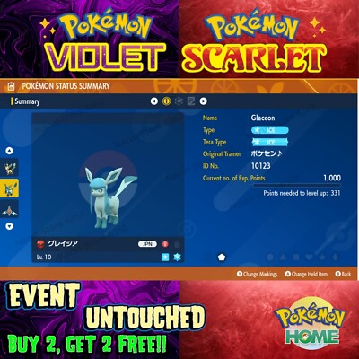 Glaceon Pokémon Center Birthday 2013  Event Untouched Pokémon Scarlet & Violet
