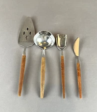 4 Pc Ekco Eterna CANOE MUFFIN Stainless Pie Server, Ladle, Butter Knife, Spoon