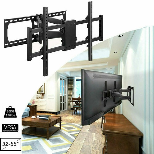 Full Motion Corner TV Wall Desk Mount Bracket Stand Plasma Flat Tilt Swivel 85" - Picture 38 of 57