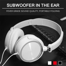 HD Sound Wired Headphones Over Ear Headset Bass HiFi Sound Music Stereo New