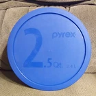 Pyrex 2.5 Qt. Clear Mixing Bowl with Blue Plastic Lid; #325