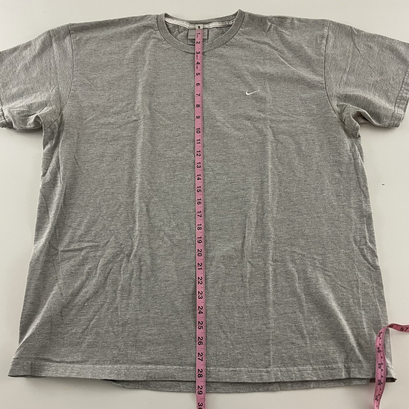 VTG Nike Essential Check Short Sleeve T Shirt Men's XXL Solid Gray Cotton Poly thumbnail 6