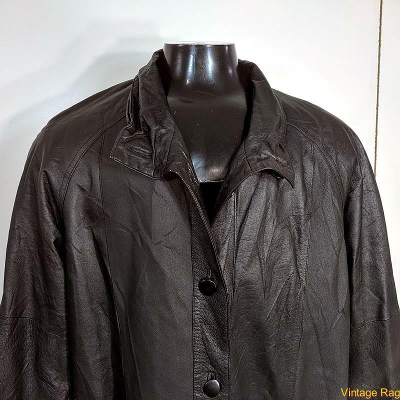 ジャケット・アウター noill vintage long leather trench coat N.S. NEW YORK FASHIONS Long Leather Trench Coat Womens Size