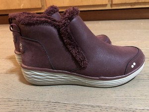 burgundy color booties