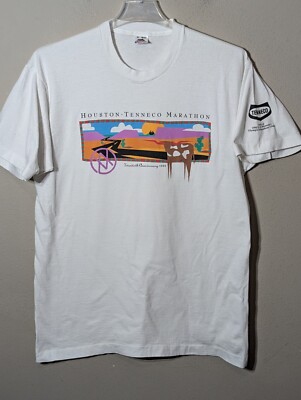 Vntg 1992 Tenneco Oil Houston Texas Women's Marathon Olympic Trial Cow Design XL