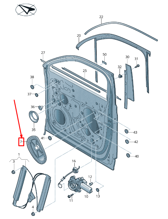 NOUVEAU COUVERCLE DE PORTE AVANT GAUCHE VW TOUAREG CR 760837915B ORIGINAL