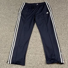 Adidas Lined Sweatpants Mens Medium Blue Athletic Elastic Waist Drawstring