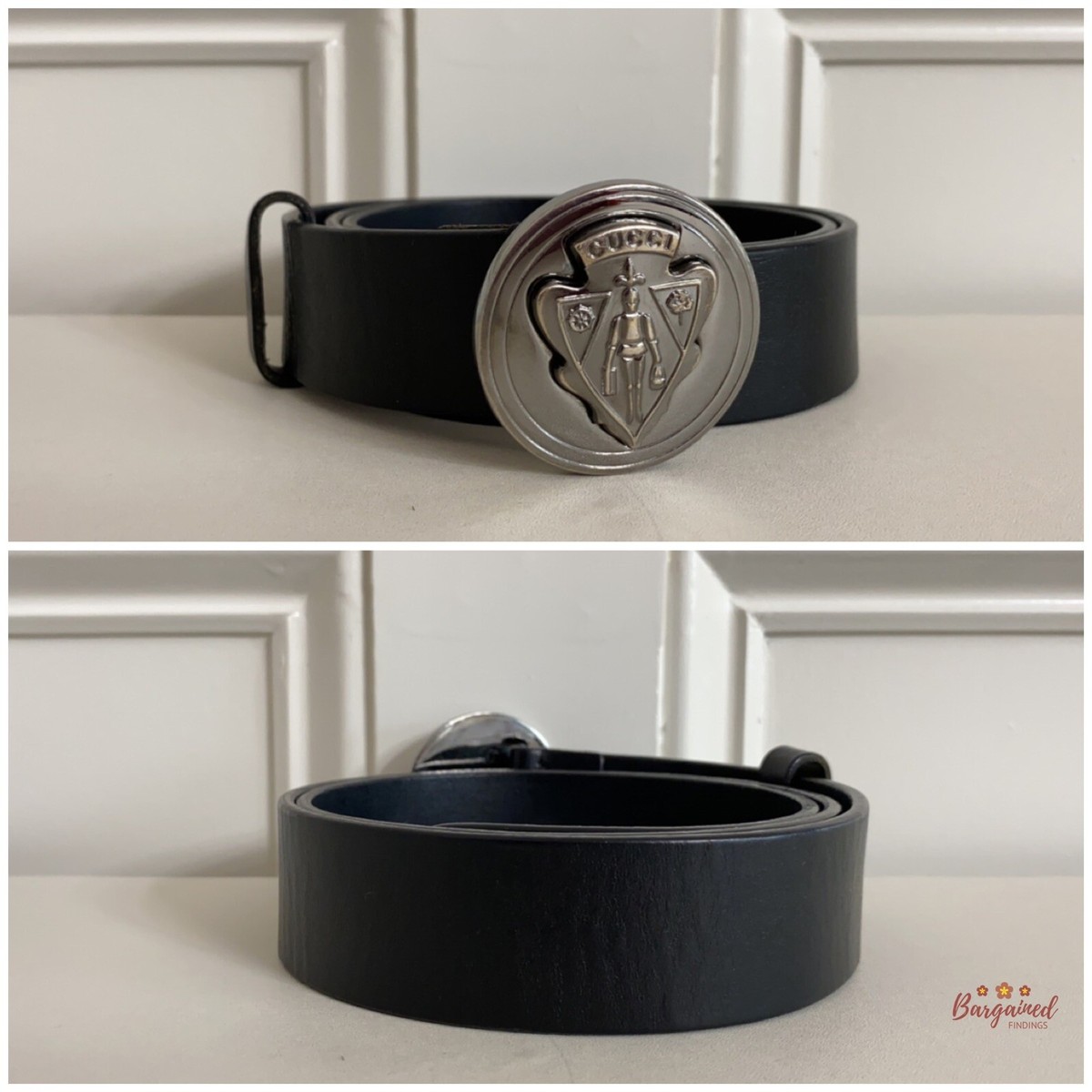 Authentic Gucci Black Calfskin Leather Silver Hysteria