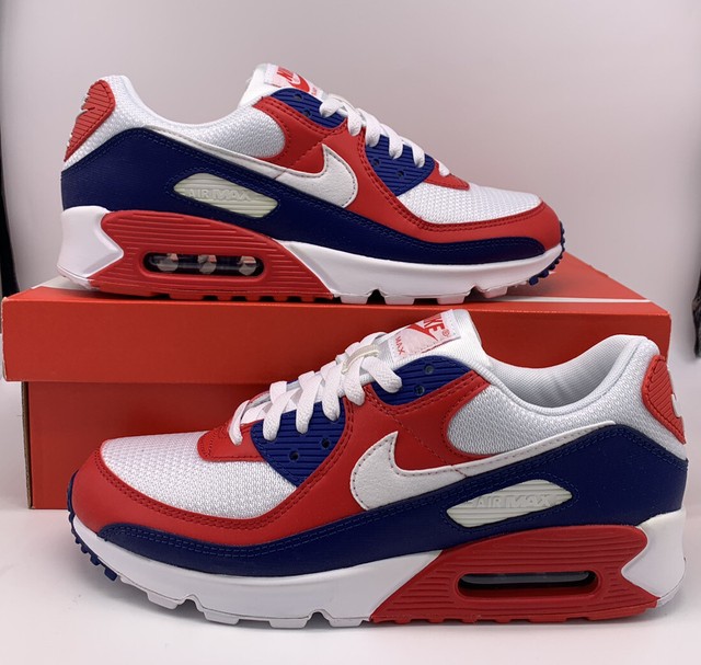 air max 90 white red blue