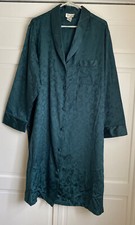 Amanda Stewart Vintage Womens Plus Size 1X Green Button Down Short Night Gown
