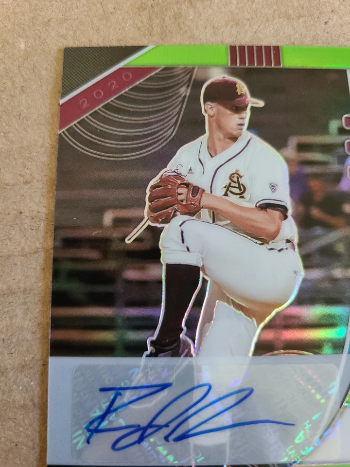 RJ Dabovich 2020 Panini Prizm Draft Picks Green Refractor Autograph 01/23 Giants - Image 2 of 4