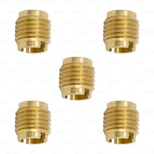 Beer Tap Handle Threaded Screw in Brass Insert Nut Ferrule 3/8 Threads PACK OF 5