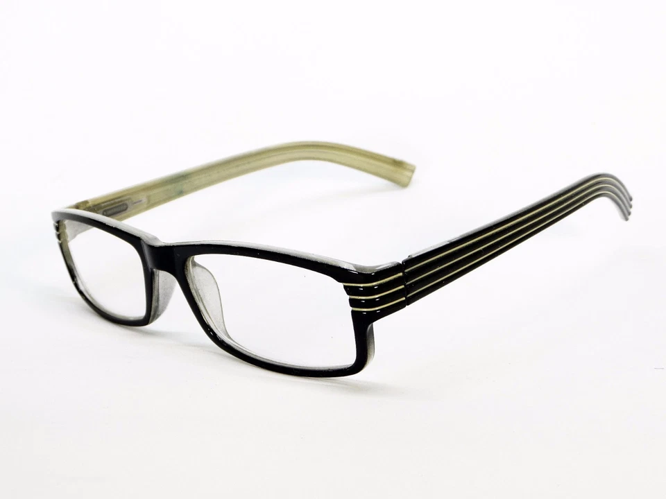DG Eyewear Men Women Reading Glasses Small rectangle Readers Spring Hinge Black  - Image 3 of 4