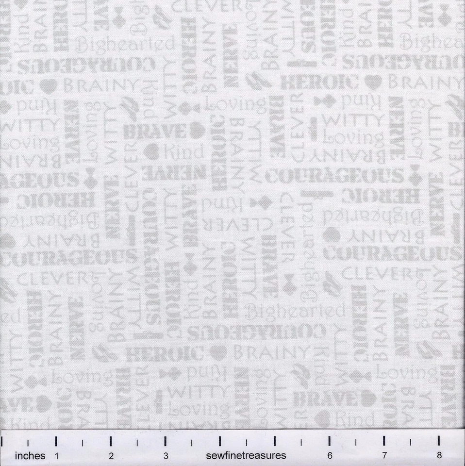 Wizard of Oz 75 Years Wickedness TEXT WORDS WHITE Blender Fabric By the FQ 1/4yd - Image 2 of 4