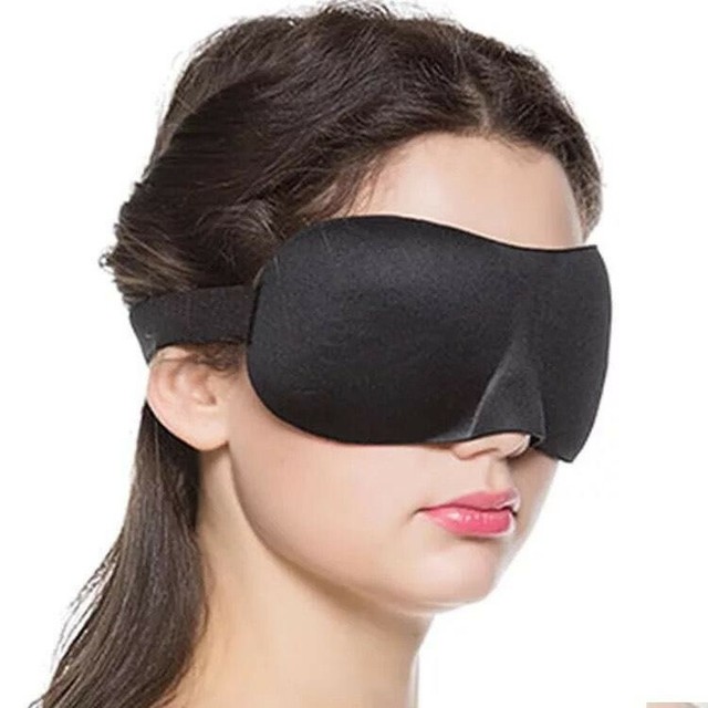 BULK LIQUIDATIONWHOLESALE 3D Sleeping Eye Masks, BLACK & NAVY BLUE w
