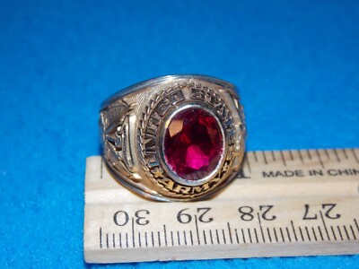 VINTAGE - U.S. ARMY ARMOR MEN'S RED Stone Ring Size 12.5 - NOS - ALPHA ...