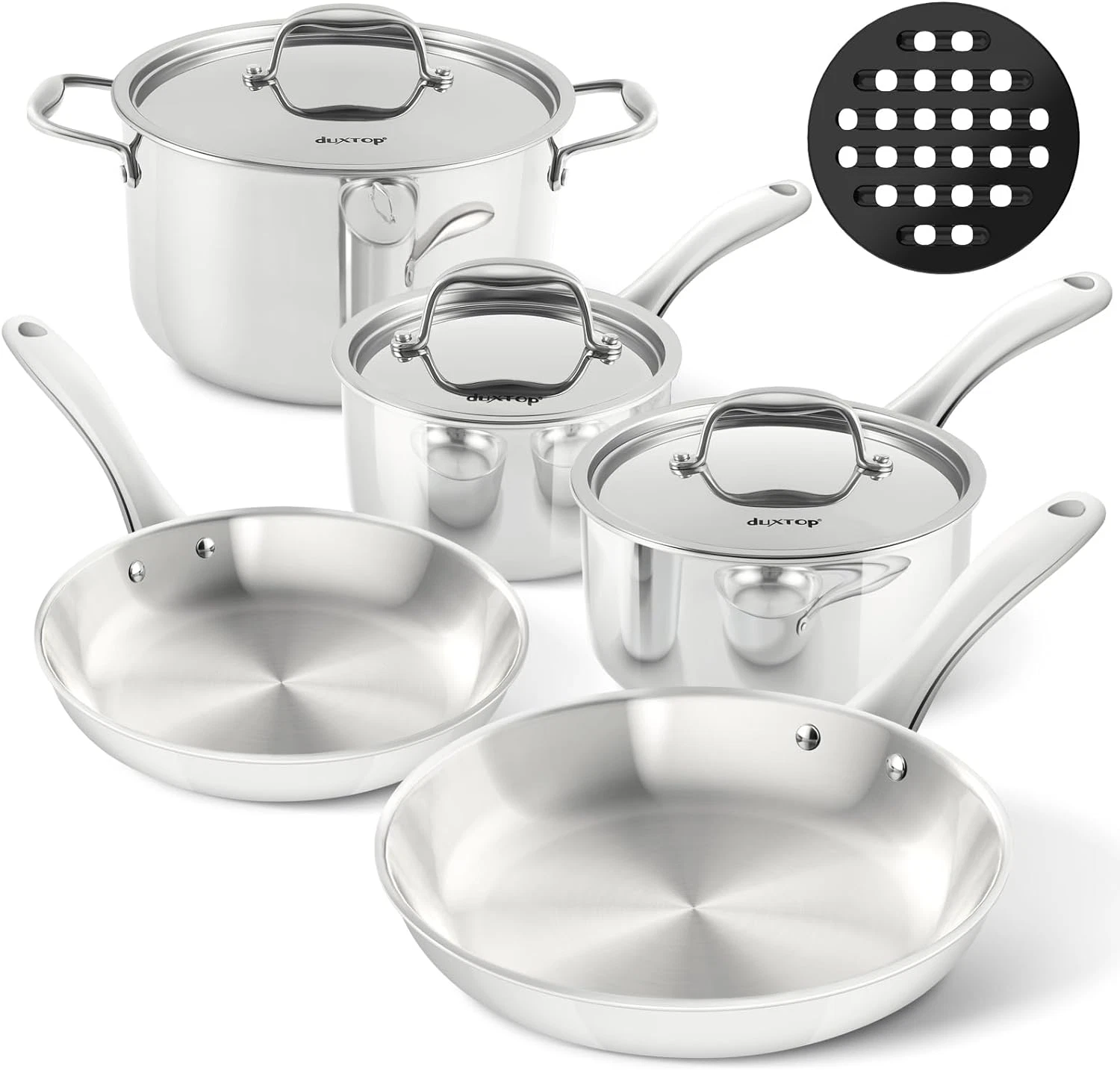 Premium 9PC Tri-Ply Stainless Steel Induction Cookware Set for Every Kitchen