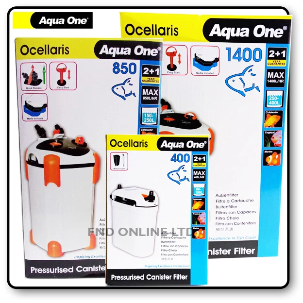 Aqua One Ocellaris Außenfilter Aquarium 400 850 1400 Fischtank Kanisterpumpe