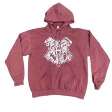 Harry Potter Shield Graphic Hoodie in Burgundy, Size L