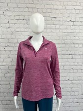 Under Armour HeatGear 1/2 Zip Pullover Pink Loose Womens Small S