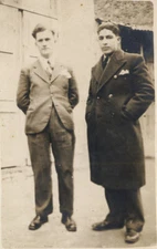 #17937 ASTAKOS Greece 1.1.1932. Two young men. Photo PC size RPPC