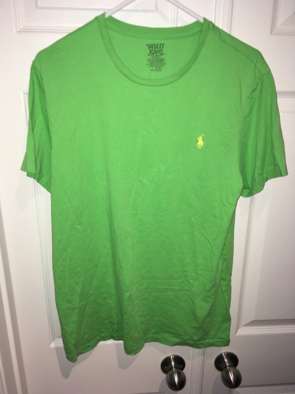 Polo girocollo Ralph Lauren maglietta pony logo top bambini taglia L verde originale