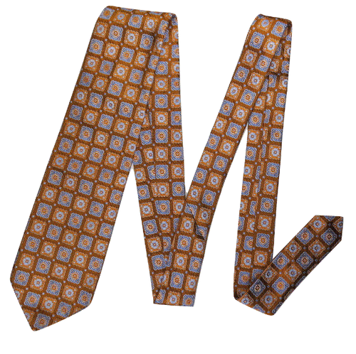 Barneys New York Tie Silk Jacquard Geometric Floral Made in Italy Polka Dot Chic - Picture 2 of 8