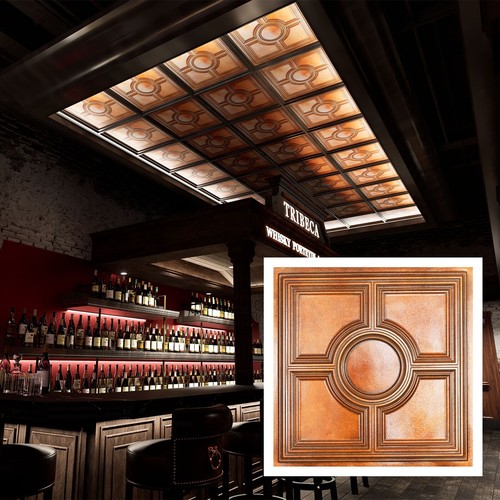 Faux Tin Ceiling Tile Decor Wall Panel stores art PL37 Archaic copper 10pcs/lot - Picture 2 of 22