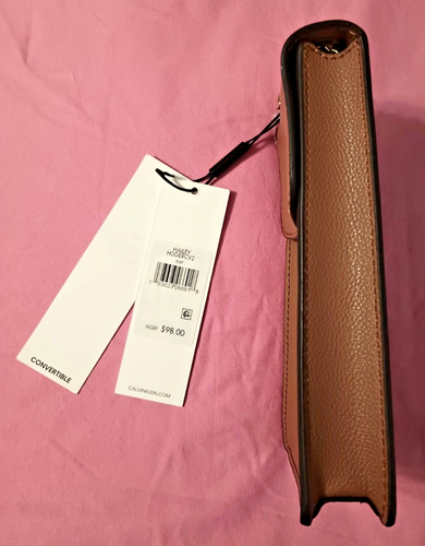 Telefono Calvin Klein Hailey tracolla cognac marrone marrone nuovo con etichette prezzo al pubblico $98 - Foto 4 di 6