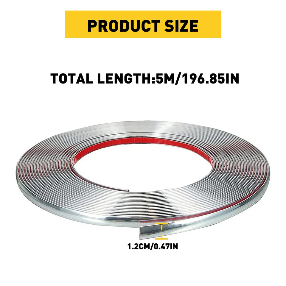 16英尺1/2英寸装饰镀铬成型条汽车装饰门侧车身保护 — 第 4/4 张图片