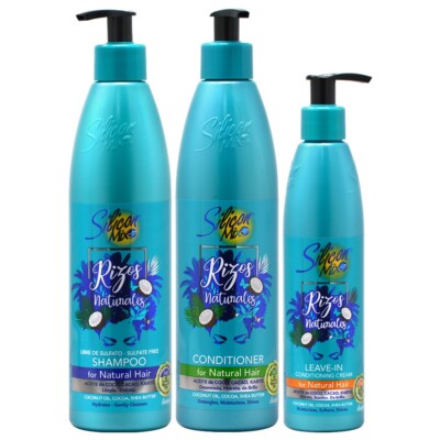 Silicon Mix Rizos Naturales Shampoo + Conditioner 16oz + Leave-in 8.5oz w/FNF