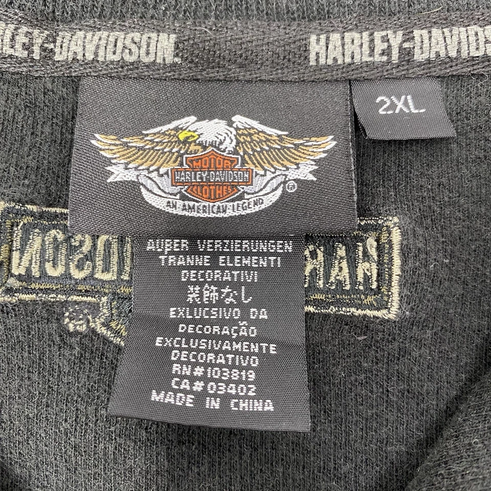 Pullover Harley Davidson para hombre 2XL algodón negro verde blanco cuarto cremallera Foto 4 de 4