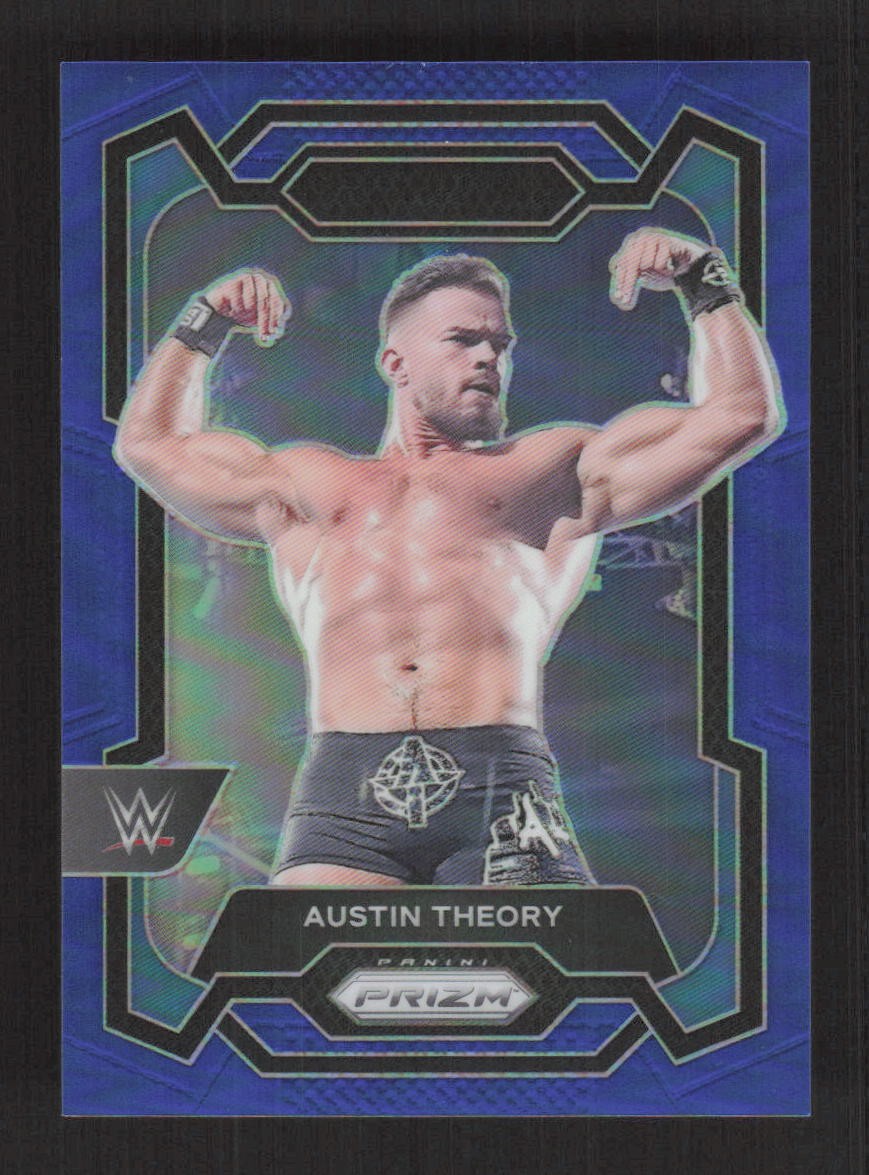 Austin Theory 2024 Panini Prizm WWE Blue Prizms #/199 #178